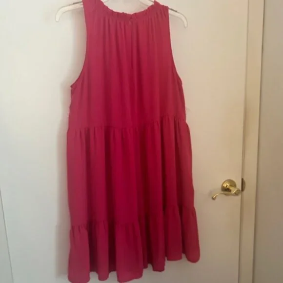 LOFT Tiered Swing Pocket Dress L - Picture 2 of 9